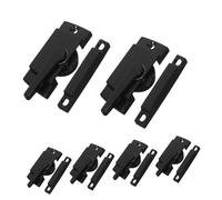 TEHAUX 6 Ensembles Lot de Serrures Loquet Coulissant Noires pour Fenêtres Verrouillage pour Fenêtres et Portes Coulissantes Matériau Résistant pour Usage Kit Complet de Remplacement