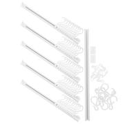 TEHAUX 6 ensembles Rail Mural Adhésif Coulissant Crochets S Réglables sans Perçage Support Multi-usages pour Cuisine et Salle de Bain Fixation Forte pour Ustensiles Casseroles et