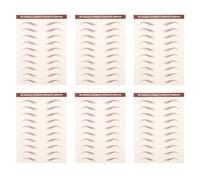 TEHAUX 6 Feuilles Autocollants pour Sourcils Effet Poil à Poil Imperméables Transfert D’Eau Couleur Marron Kit Maquillage Visage pour Usage Quotidien et Mise Rapide