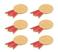 TEHAUX 6 Pièces Broche en Alliage Or Élégante de Médaille avec Ruban, Récompense pour Enseignante, Fixation Sécurisée pour Fêtes D'appréciation des Enseignants