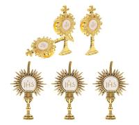 TEHAUX 6 Pièces Épingle Eucharistique en Alliage de Zinc Doré, Légère et Confortable, Broche Croix Classique pour Décorations Sainte Communion et Fêtes Chrétiennes Spéciales