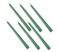 TEHAUX 6 Pièces Lot de Bougies sans Flamme à Piles Vertes Lumières Décoratives Électriques pour Maison Fête Mariage Ambiance Festive