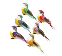 TEHAUX 6 Pièces Oiseau Artificiel Décoratif DIY en Plumage, Couleurs | Modèle Réaliste, Fixation Stable Deux Fils Aluminium, pour Jardins Extérieurs et Fêtes Couleur Aléatoire