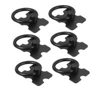 TEHAUX 6 pièces Poignées de Meuble Noires Boutons de Tiroir Ronds Anneau pour Commode Placard Armoire Petite Quincaillerie Moderne