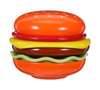TEHAUX 6 pièces Set de Bols Céramique Forme Hamburger pour Sauce et Condiments Résistants Micro-ondes avec Base Antidérapante Assiettes Apéritif Polyvalentes pour Snacks et Desserts