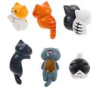 TEHAUX 6 Pièces Statuette Chat Dos Tourné en PVC, Déco | Style Cartoon Adorable, Usage Intérieur Auto ou Étagère, Facile à Nettoyer, Décoration Multifonction