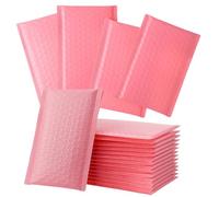 TEHAUX 60 Pièces Enveloppes D’expédition à Bulles Roses PE | Résistantes et Imperméables, Protection Rembourrée, Adaptées aux Porte-clés, Lot pour Envois Quotidiens
