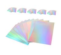 TEHAUX 60 Pièces Papier Miroir Irisé Métallique Feuilles Cartonnées Brillantes pour Loisirs Créatifs Invitations Fête DIY Papier Poster Réfléchissant pour Garçon Fille et Manuels