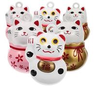 TEHAUX 6pcs Breloques en Cuivre Chat Porte-clés Mignon Décoration Suspendue pour Paquet et Collier Accessoires Créatifs Délicats