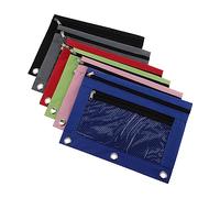 TEHAUX 6pièces Trousse à Crayons Oxford avec Fenêtre Mesh De Pochettes De Rangement pour Fournitures Scolaires Foncé Organisateur Pratique pour Crayons Et Accessoires De Bureau