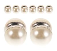 TEHAUX 8 Paires Aimants pour Voile de Mariée Perles Imitation, Poids Magnétiques Double Face Beige, Clip Élégant et Coupe-vent pour Cérémonies en Extérieur, Lot