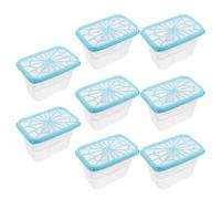 TEHAUX 8 Pièces Boîte de Déshumidificateur Absorbeur D'humidité Réutilisable en Plastique avec Couvercle Contrôle Amélioré de L'humidité pour Placards et Chambres et Placement Polyvalent