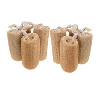TEHAUX 8 Pièces Éponge Loofah Naturelle Exfoliante Corps Cuisine Cordelette Suspendue, Multi-usage et Résistante pour Nettoyage