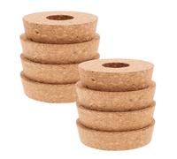 TEHAUX 8 Pièces Hydroponic Vase Cork Lids Reusable Wooden Flower Pot Stoppers with Center Hole for Stem Support in Small Glass Jars Natural Air Circulation Caps for Plant Propagation