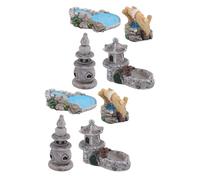 TEHAUX 8 Pièces Puits D’Eau Miniature en Résine Style Chinois Vintage | Décor Micro-paysage Diy, Textures Sculptées, Scène Jardin Féerique, Ambiance Asiatique, pour Bassin