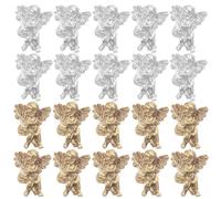 TEHAUX 80 Pièces Breloques de Manucure 3d en Résine Baroque Angélique, Décoration D’ongles Argentée et Dorée, Accessoires Nail Art pour Salon et Usage Maison, Kit Créatif Onglerie