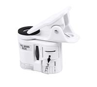 TEHAUX 9595w Loupe pour Téléphone Portable Microscope à Fort Grossissement avec Lumière LED Blanche Violette Pince pour Observation Facile