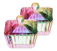 TEHAUX Accessoire de Manucure en Verre 2pcs pour Écoles et Salons de Nail Art, Plat Dappen avec Couvercle, Maintien Liquide Propre et Immersion Facile