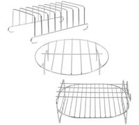 TEHAUX Accessoires Cuisine pour Friteuse à Air Chaud 3 Pièces en Acier Inoxydable Argenté, Facile à Nettoyer et Résistant la Déformation, pour Barbecue