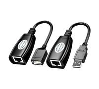 TEHAUX Adaptateur D'extension USB et Rallonge de Câble Réseau Portable en Plastique Léger pour Bureau et Dortoir Couleur Noir
