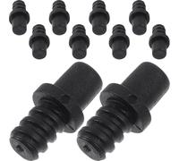 TEHAUX Adaptateurs de Poignée Filetée 16 MM pour Brosse de Toilette Connecteurs en PP Noir 10 Pièces Kit de Réparation Compatible Manches 127 MM Accessoires pour Nettoyage Wc Salle