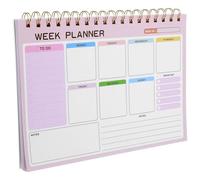 TEHAUX Agenda Hebdomadaire Non Daté Couverture en Papier Rose, Planificateur Élégant et Solide pour Bureau et Usage Personnel