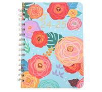 TEHAUX Agenda Professionnel Semainier et Mensuel avec Onglets Indexés Carnet Ligné Léger et Portable pour Bureau et École Design Floral Élégant