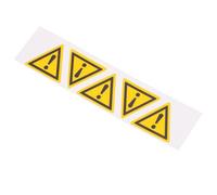 TEHAUX Autocollants Auto-adhésifs Jaunes 5 Pièces Panneaux de Danger Symbole Point D'exclamation pour Chantiers