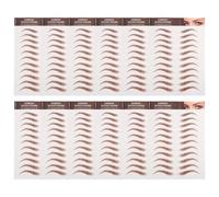 TEHAUX Autocollants Sourcils Marron Imperméables 12 Feuilles 6D Effet Naturel pour Mise des Sourcils et Maquillage Rapide