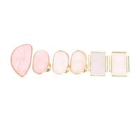 TEHAUX Bague de Mélange de Couleurs pour Ongles en Résine Bord Doré Plateau de Mélange 6 Pièces pour Nail Art Professionnel et Usage Personnel Palette Nail Art Multi-Formes Miniatures