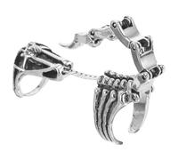 TEHAUX Bague Gothique Articulée Couvrant Tout le Doigt Bague Ouverte Réglable en Alliage Vintage pour Cosplay et Fête Accessoire Punk Homme