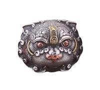 TEHAUX Bague Pi Yao Vintage en Cuivre, Anneau Richesse Ethnique, Symbole Chance Santé, Bague 12 Taille, Accessoire Homme, Style Amulette Feng Shui, Bijou Amulette