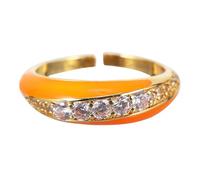 TEHAUX Bague Réglable en Cuivre Multicolore Bague Ouverte pour Doigt Anneau Ajustable 1 Pièce Accessoire pour Fêtes et Usage Quotidien