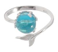 TEHAUX Bague Sirène Ouverte Ajustable en Alliage de Zinc, Effet Bulles
