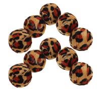TEHAUX Balle Interactive pour Chat Motif Léopard, 10 Pièces | Petites Balles Sphériques en Coton PP, Adaptées aux Morsures, Battements et Entraînement au Rapport, pour Chatons