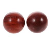 TEHAUX Balles de Massage en Bois Rouge pour Mains, Stimulation Musculaire et Soulagement, Set de 3 Balles Lisses pour Exercice et Rééducation des Doigts