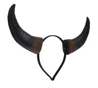 TEHAUX Bandeau Cornes de Taureau Noir pour Halloween Cornes Mobiles en Plastique Confortable pour Fêtes à Thème et Cosplay