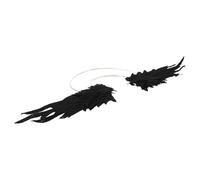 TEHAUX Bandeau d'Ange Noir Halo Lumineux Accessoire Coiffure Femme pour Costume d'Halloween et Thanksgiving Serrage-Tête Léger Ailes Angéliques Bijou de Tête Festif et Élégant