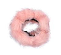 TEHAUX Bandeau en Fausse Fourrure Épaisse Rose Corail Cache-Oreilles Hiver pour Femme Bonnet sans Dessus Serrage-Tête Chaud et Doux pour Temps Froid Accessoire Mode Hiver
