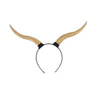 TEHAUX Bandeau Gothique Cornes D'antilopes en Plastique Or, Serrage-tête Confortable pour Carnaval et Halloween, Accessoire Photo Original
