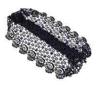 TEHAUX Bandeau Large en Dentelle Orné de Perles, Couverture Ligne des Cheveux, Confection Soignée pour Vie Quotidienne et Mariages