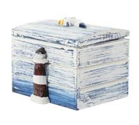 TEHAUX Boîte à Bijoux Bois Style Méditerranéen Coffret Rangement avec Capacité Spacieuse pour Bagues et Petits Trésors Protecteur et Décoratif pour Maison et Boutique