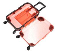 TEHAUX Boîte à Cils Mini Valise Rouge en Abs Design Robuste Pratique à Transporter pour Femmes Occasions Importantes Rangement Faux Cils Élégant et Créatif