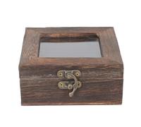 TEHAUX Boîte à spécimens rétro Coffret à bijoux rétro Étui spécimen 3.94x3.94x1.77 pouces couvercle transparent anti-poussière pour bijoux et collection de