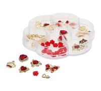 TEHAUX Boîte de Bijoux d'Ongles en Alliage Cœur Breloques et Couronne Décorations pour Manucure Femme Accessoires Polyvalents pour Saint-Valentin et Mariage