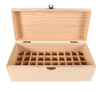 TEHAUX Boîte de Rangement en Bois pour Organiser Support Compact et Élégant 40 Compartiments et Exposer Bouteilles D'huile Essentielle Spa pour Huiles Essentielles