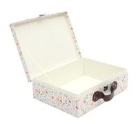 TEHAUX Boîte de Rangement Portable en Papier Épais, Petite Valise Décorative pour Mariage et Anniversaire, Coffret Présent Ruban, Boîte D'emballage Multifonction pour Fêtes, Rangement