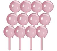 TEHAUX Boîte Décorative de Bureau Ronde en Plastique Rose, 12 Pièces, Forme Sucette, Sûre pour Garçon et Filles, pour Fêtes D'anniversaire et Rangement de Jouets