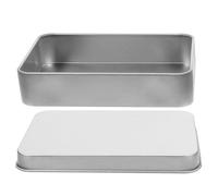 TEHAUX Boîte Rectangulaire Couvercle Petite Boîte Métal de Rangement de Conserve Portable