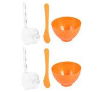TEHAUX Bol à Masques Doré 3 Pièces en Pp avec Spatule et Cuillère Doseuse, Facile à Tenir et Nettoyer, pour Usage Professionnel en Salon de Beauté Domicile